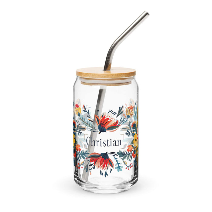 Christian Exclusive Name Art Piece Can-Shaped Glass Home Office Work Mexican Spanish Pride Gift Cup One-Of-A-Kind Calligraphy Glass | C8 Mexicada 16 oz With Lid & Straw