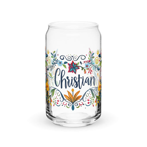 Christian Exclusive Name Art Piece Can-Shaped Glass Home Office Work Mexican Spanish Pride Gift Cup One-Of-A-Kind Calligraphy Glass | C9 Mexicada 16 oz