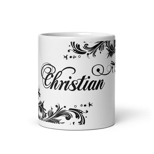 Christian Exclusive Name Art Piece Home Office Work Coffee Mug Mexican Spanish Pride Gift Cup One-Of-A-Kind Calligraphy White Glossy Mug | C11 Mexicada