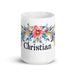 Christian Exclusive Name Art Piece Home Office Work Coffee Mug Mexican Spanish Pride Gift Cup One-Of-A-Kind Calligraphy White Glossy Mug | C12 Mexicada