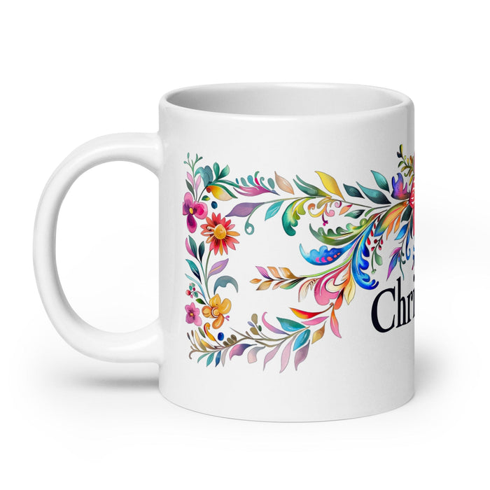 Christian Exclusive Name Art Piece Home Office Work Coffee Mug Mexican Spanish Pride Gift Cup One-Of-A-Kind Calligraphy White Glossy Mug | C12 Mexicada