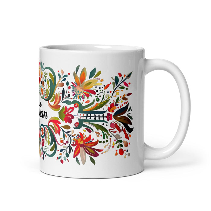 Christian Exclusive Name Art Piece Home Office Work Coffee Mug Mexican Spanish Pride Gift Cup One-Of-A-Kind Calligraphy White Glossy Mug | C13 Mexicada 11 oz