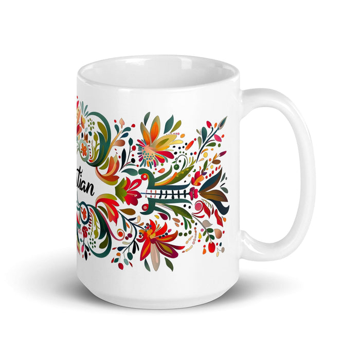 Christian Exclusive Name Art Piece Home Office Work Coffee Mug Mexican Spanish Pride Gift Cup One-Of-A-Kind Calligraphy White Glossy Mug | C13 Mexicada 15 oz