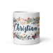 Christian Exclusive Name Art Piece Home Office Work Coffee Mug Mexican Spanish Pride Gift Cup One-Of-A-Kind Calligraphy White Glossy Mug | C15 Mexicada