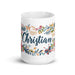 Christian Exclusive Name Art Piece Home Office Work Coffee Mug Mexican Spanish Pride Gift Cup One-Of-A-Kind Calligraphy White Glossy Mug | C15 Mexicada