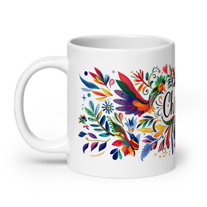 Christian Exclusive Name Art Piece Home Office Work Coffee Mug Mexican Spanish Pride Gift Cup One-Of-A-Kind Calligraphy White Glossy Mug | C3 Mexicada