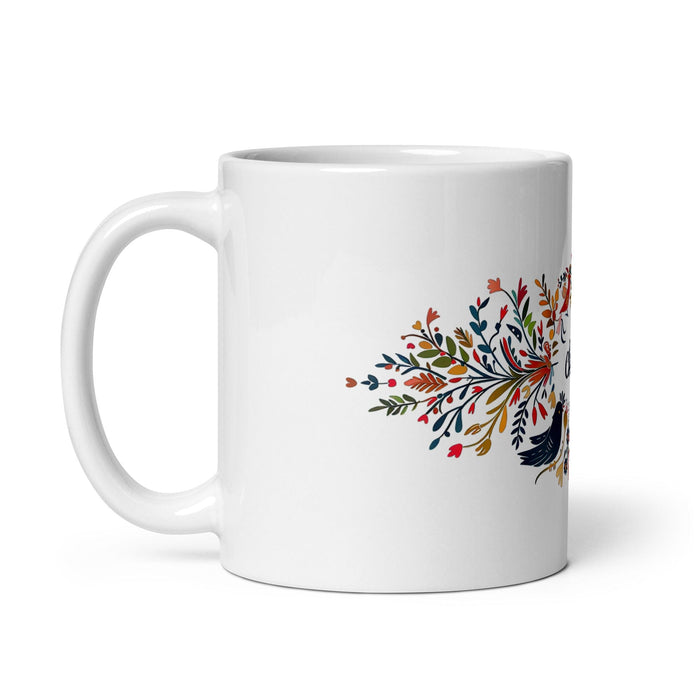 Christian Exclusive Name Art Piece Home Office Work Coffee Mug Mexican Spanish Pride Gift Cup One-Of-A-Kind Calligraphy White Glossy Mug | C4 Mexicada