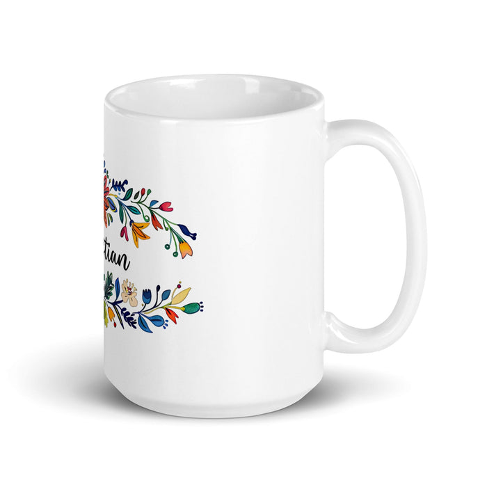 Christian Exclusive Name Art Piece Home Office Work Coffee Mug Mexican Spanish Pride Gift Cup One-Of-A-Kind Calligraphy White Glossy Mug | C5 Mexicada 15 oz