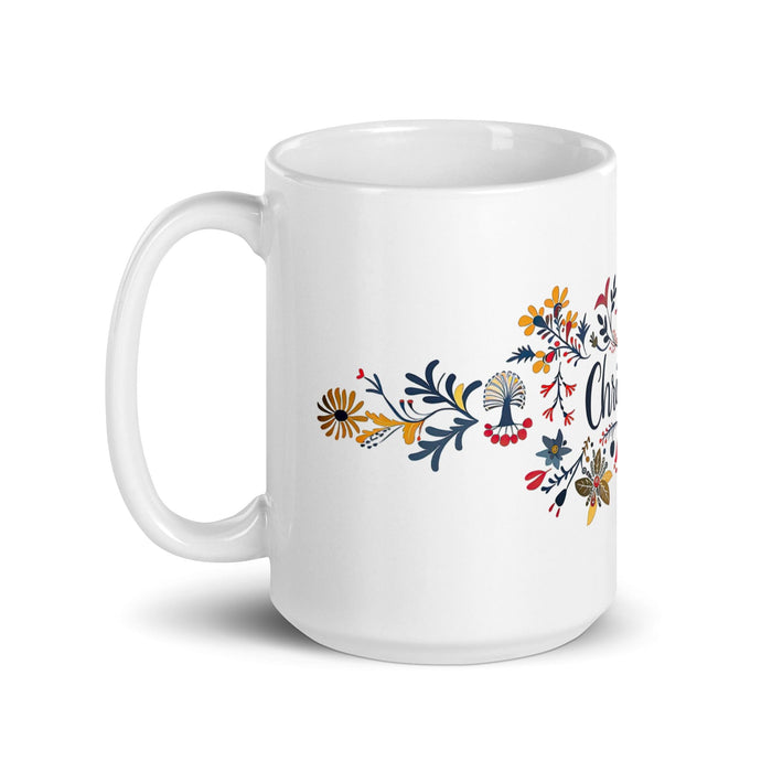 Christian Exclusive Name Art Piece Home Office Work Coffee Mug Mexican Spanish Pride Gift Cup One-Of-A-Kind Calligraphy White Glossy Mug | C6 Mexicada