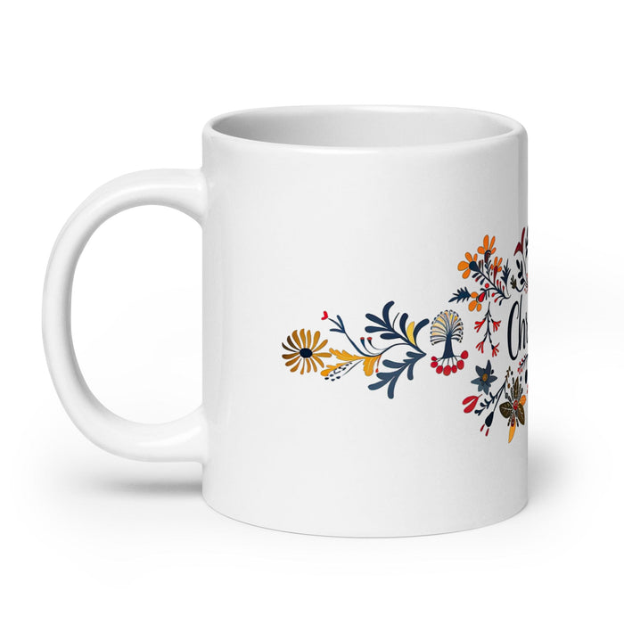 Christian Exclusive Name Art Piece Home Office Work Coffee Mug Mexican Spanish Pride Gift Cup One-Of-A-Kind Calligraphy White Glossy Mug | C6 Mexicada