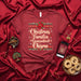Christmas Familia = Guaranteed Chisme, Funny Ugly Christmas Sweater Style T-Shirt, Poinsettia Graphic Tee, Mexican Family Holiday Shirt for Men and Women, Spanglish Saying, Navidad Celebration Gift Idea Mexicada