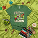 Christmas with Extra Limón T-Shirt, Funny Holiday Shirt with Gingerbread Man and Lime Slices, Mexican Fiesta Apparel, Poinsettia Graphic Tee, Limon Christmas Gift Idea Mexicada