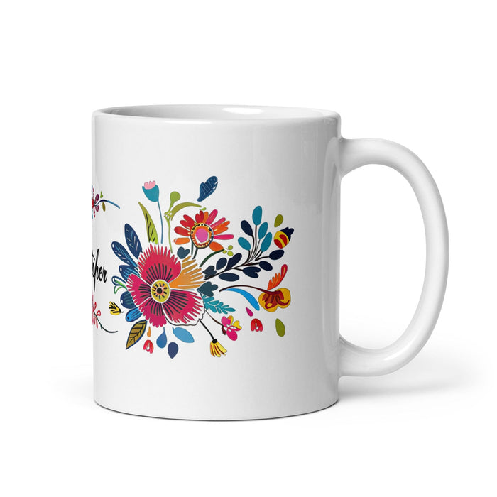 Christopher Exclusive Name Art Piece Home Office Work Coffee Mug Mexican Spanish Pride Gift Cup One-Of-A-Kind Calligraphy White Glossy Mug | C1 Mexicada 11 oz