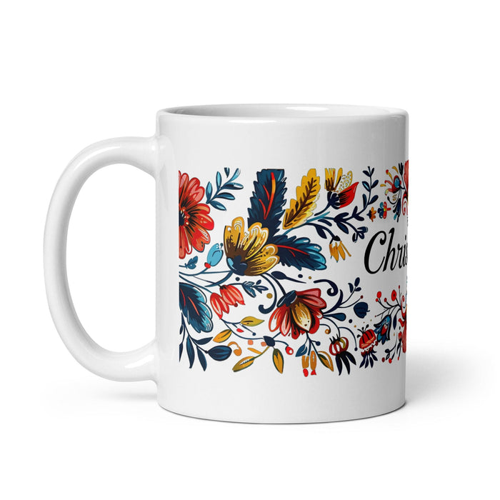 Christopher Exclusive Name Art Piece Home Office Work Coffee Mug Mexican Spanish Pride Gift Cup One-Of-A-Kind Calligraphy White Glossy Mug | C10 Mexicada