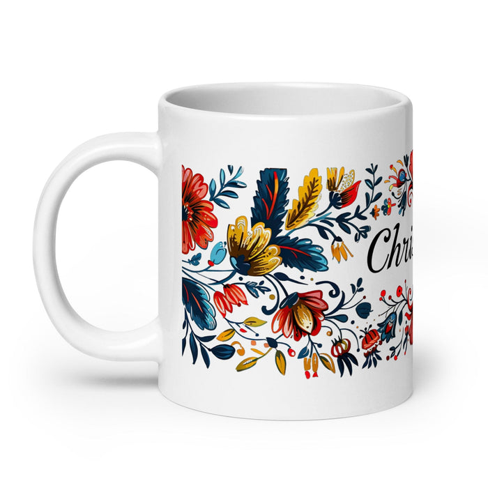 Christopher Exclusive Name Art Piece Home Office Work Coffee Mug Mexican Spanish Pride Gift Cup One-Of-A-Kind Calligraphy White Glossy Mug | C10 Mexicada