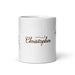 Christopher Exclusive Name Art Piece Home Office Work Coffee Mug Mexican Spanish Pride Gift Cup One-Of-A-Kind Calligraphy White Glossy Mug | C12 Mexicada