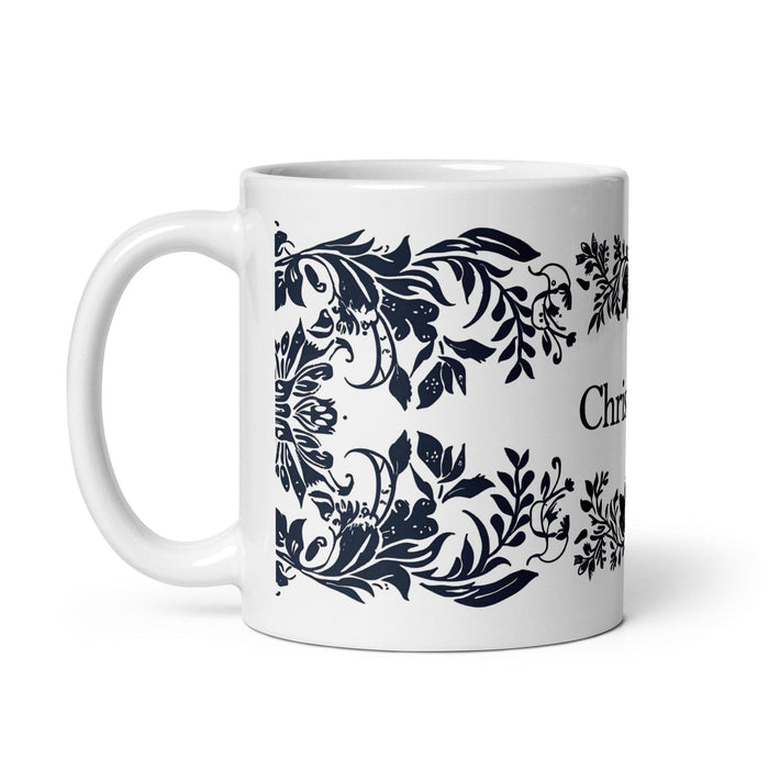 Christopher Exclusive Name Art Piece Home Office Work Coffee Mug Mexican Spanish Pride Gift Cup One-Of-A-Kind Calligraphy White Glossy Mug | C14 Mexicada