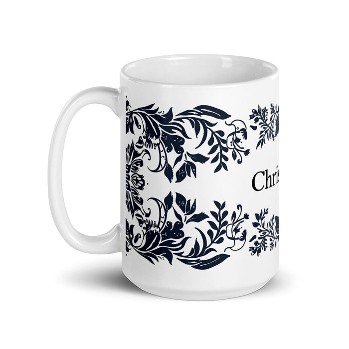 Christopher Exclusive Name Art Piece Home Office Work Coffee Mug Mexican Spanish Pride Gift Cup One-Of-A-Kind Calligraphy White Glossy Mug | C14 Mexicada