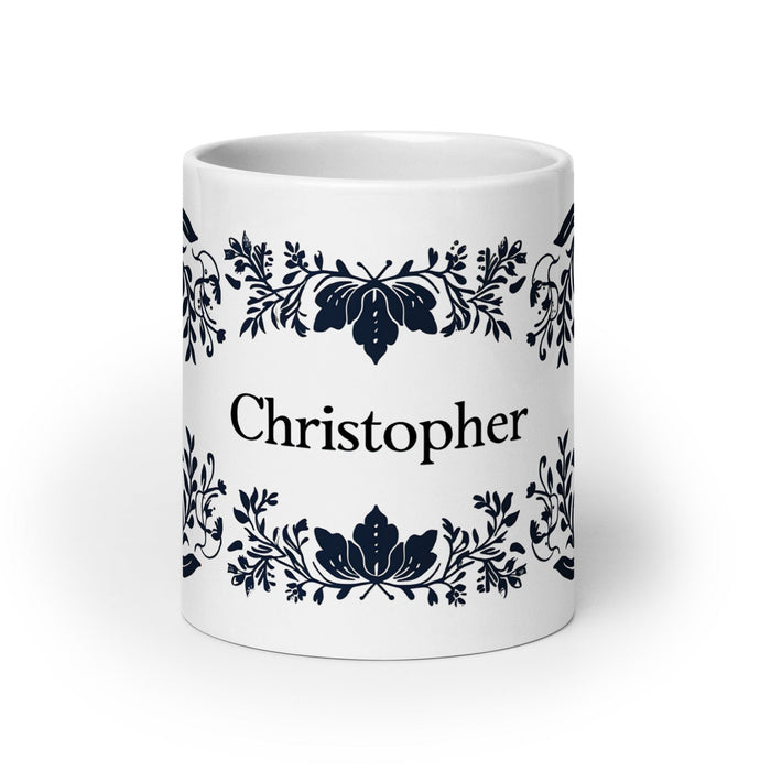 Christopher Exclusive Name Art Piece Home Office Work Coffee Mug Mexican Spanish Pride Gift Cup One-Of-A-Kind Calligraphy White Glossy Mug | C14 Mexicada