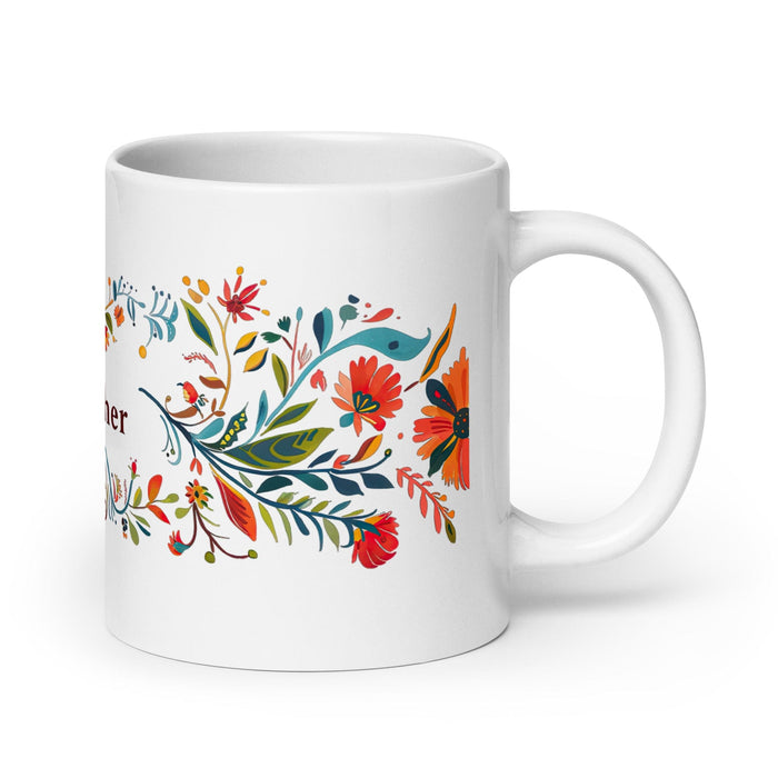 Christopher Exclusive Name Art Piece Home Office Work Coffee Mug Mexican Spanish Pride Gift Cup One-Of-A-Kind Calligraphy White Glossy Mug | C15 Mexicada 20 oz