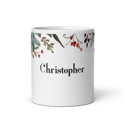 Christopher Exclusive Name Art Piece Home Office Work Coffee Mug Mexican Spanish Pride Gift Cup One-Of-A-Kind Calligraphy White Glossy Mug | C17 Mexicada