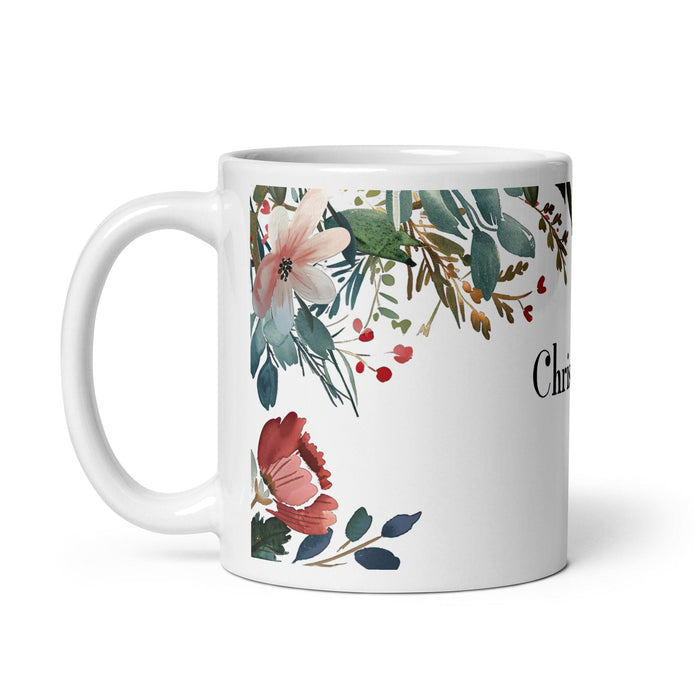 Christopher Exclusive Name Art Piece Home Office Work Coffee Mug Mexican Spanish Pride Gift Cup One-Of-A-Kind Calligraphy White Glossy Mug | C17 Mexicada