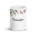 Christopher Exclusive Name Art Piece Home Office Work Coffee Mug Mexican Spanish Pride Gift Cup One-Of-A-Kind Calligraphy White Glossy Mug | C17 Mexicada