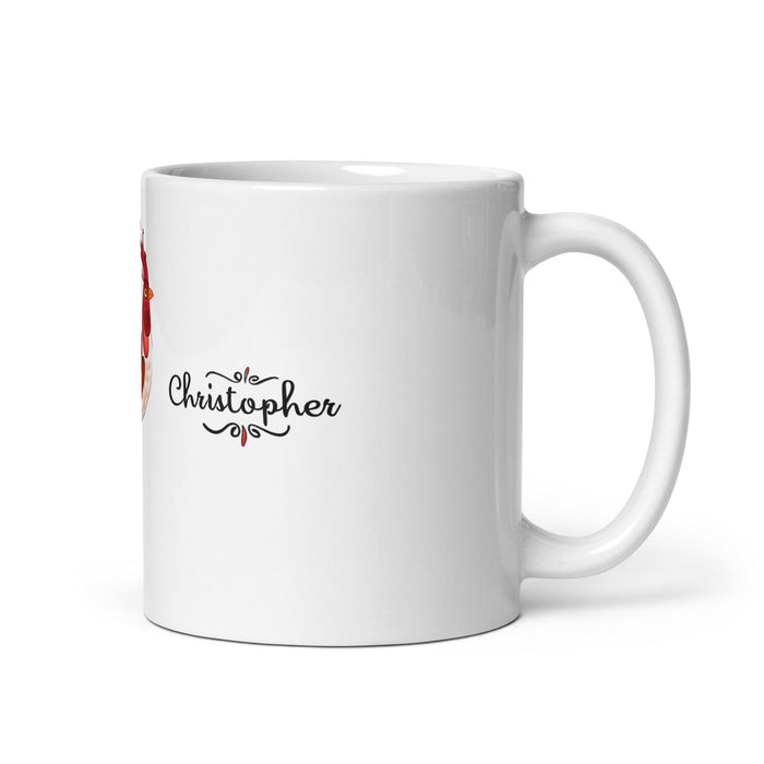 Christopher Exclusive Name Art Piece Home Office Work Coffee Mug Mexican Spanish Pride Gift Cup One-Of-A-Kind Calligraphy White Glossy Mug | C6 Mexicada 11 oz