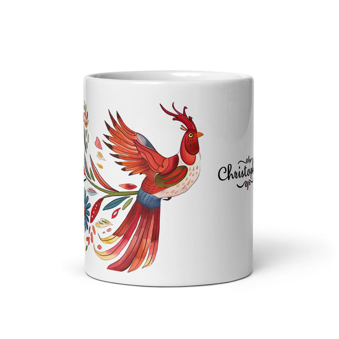 Christopher Exclusive Name Art Piece Home Office Work Coffee Mug Mexican Spanish Pride Gift Cup One-Of-A-Kind Calligraphy White Glossy Mug | C6 Mexicada