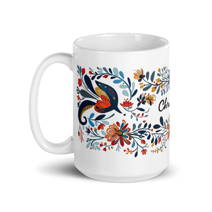 Christopher Exclusive Name Art Piece Home Office Work Coffee Mug Mexican Spanish Pride Gift Cup One-Of-A-Kind Calligraphy White Glossy Mug | C9 Mexicada