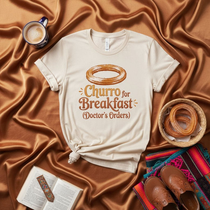 Churro for Breakfast (Doctor's Orders) T-Shirt - Funny Dessert Lover Foodie Tee - Unisex Sweet Pastry Graphic Shirt Mexicada
