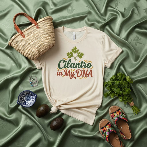 Cilantro In My DNA T-Shirt Unisex, Funny Coriander Lover Tee, Herb Cooking Foodie Gift Shirt, Mexican Cuisine Ingredient Fan Apparel Mexicada