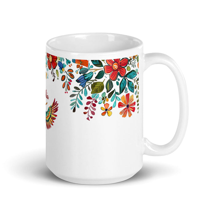 Cinthia Exclusive Name Art Piece Home Office Work Coffee Mug Mexican Spanish Pride Gift Cup One-Of-A-Kind Calligraphy White Glossy Mug | C11 Mexicada 15 oz