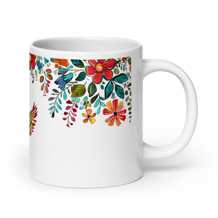 Cinthia Exclusive Name Art Piece Home Office Work Coffee Mug Mexican Spanish Pride Gift Cup One-Of-A-Kind Calligraphy White Glossy Mug | C11 Mexicada 20 oz