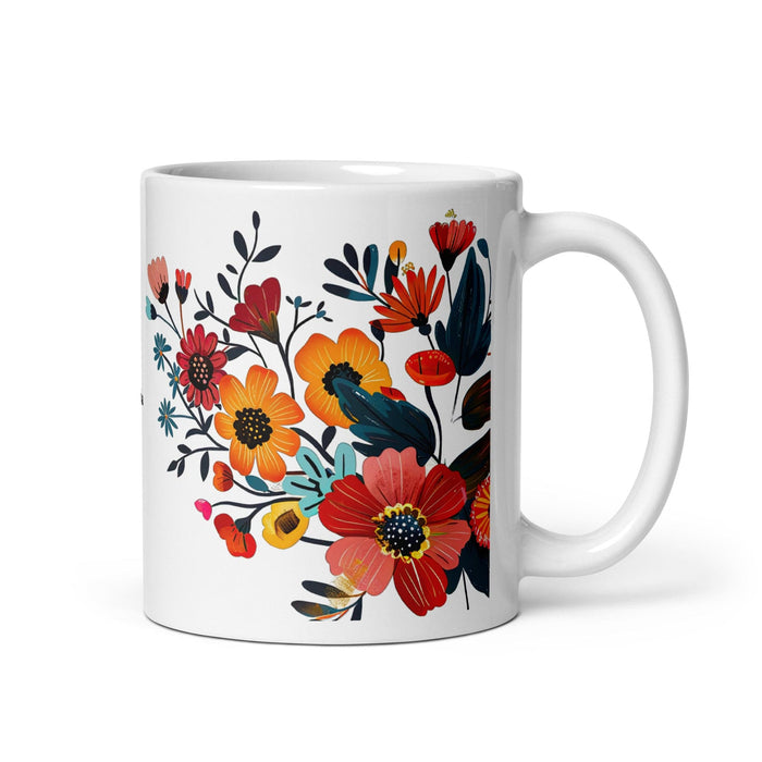 Cinthia Exclusive Name Art Piece Home Office Work Coffee Mug Mexican Spanish Pride Gift Cup One-Of-A-Kind Calligraphy White Glossy Mug | C12 Mexicada 11 oz