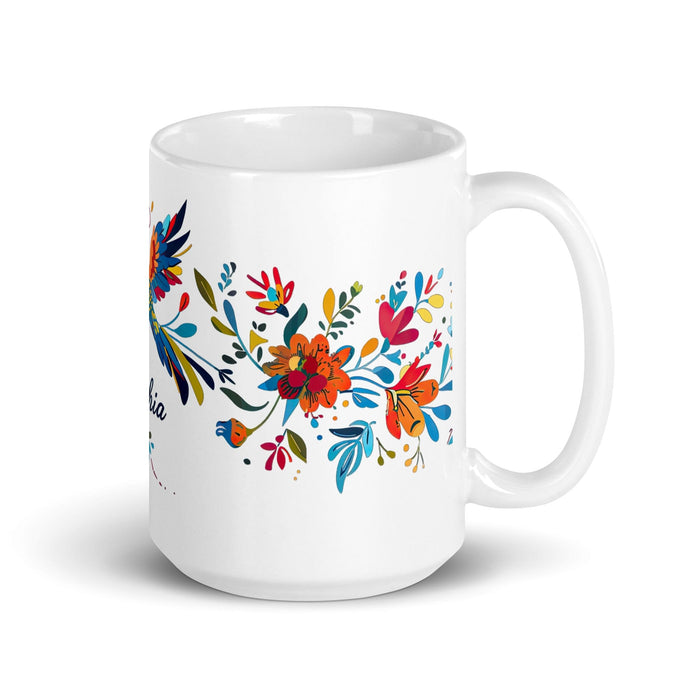 Cinthia Exclusive Name Art Piece Home Office Work Coffee Mug Mexican Spanish Pride Gift Cup One-Of-A-Kind Calligraphy White Glossy Mug | C16 Mexicada 15 oz