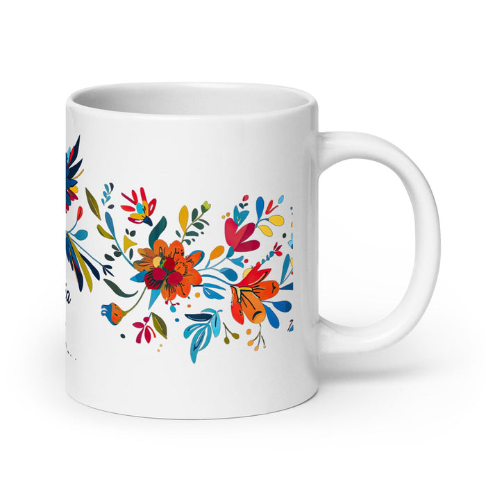 Cinthia Exclusive Name Art Piece Home Office Work Coffee Mug Mexican Spanish Pride Gift Cup One-Of-A-Kind Calligraphy White Glossy Mug | C16 Mexicada 20 oz