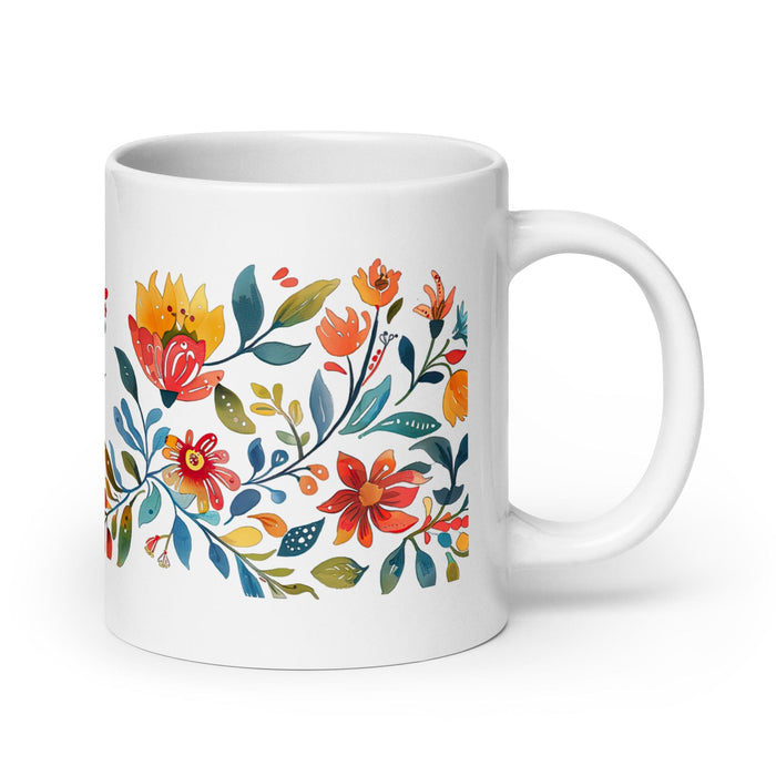 Cinthia Exclusive Name Art Piece Home Office Work Coffee Mug Mexican Spanish Pride Gift Cup One-Of-A-Kind Calligraphy White Glossy Mug | C17 Mexicada 20 oz