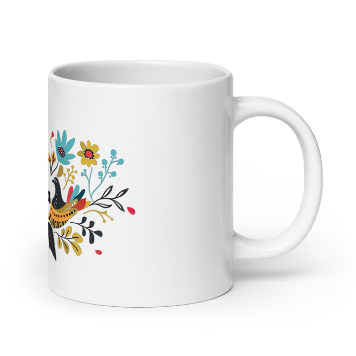 Cinthia Exclusive Name Art Piece Home Office Work Coffee Mug Mexican Spanish Pride Gift Cup One-Of-A-Kind Calligraphy White Glossy Mug | C18 Mexicada 20 oz