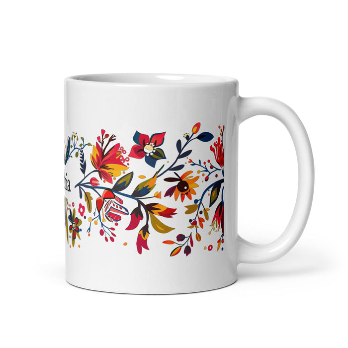 Cinthia Exclusive Name Art Piece Home Office Work Coffee Mug Mexican Spanish Pride Gift Cup One-Of-A-Kind Calligraphy White Glossy Mug | C19 Mexicada 11 oz