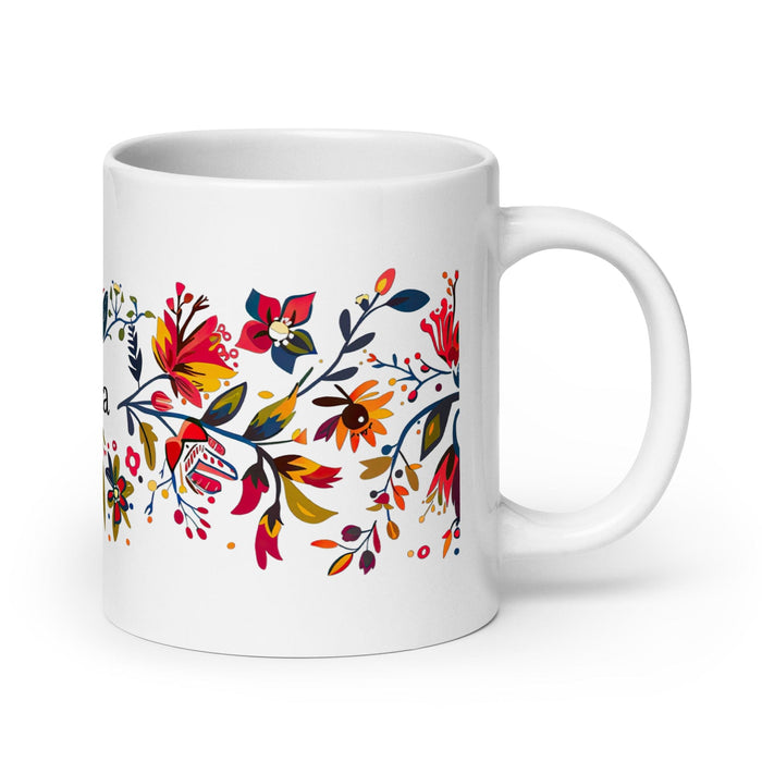 Cinthia Exclusive Name Art Piece Home Office Work Coffee Mug Mexican Spanish Pride Gift Cup One-Of-A-Kind Calligraphy White Glossy Mug | C19 Mexicada 20 oz