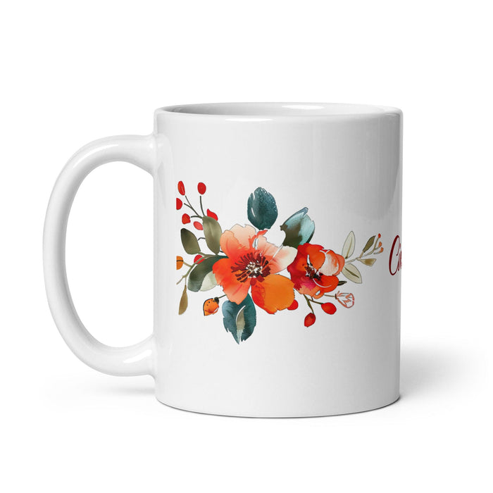 Cinthia Exclusive Name Art Piece Home Office Work Coffee Mug Mexican Spanish Pride Gift Cup One-Of-A-Kind Calligraphy White Glossy Mug | C2 Mexicada