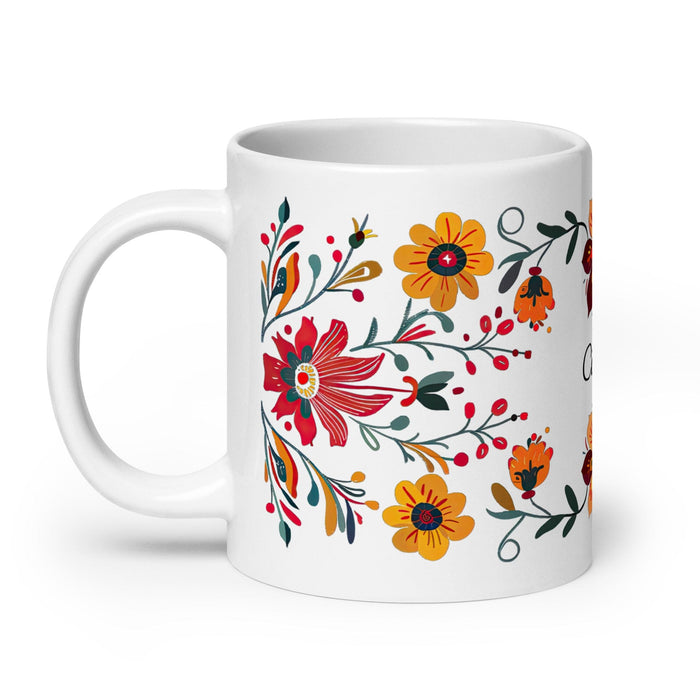 Cinthia Exclusive Name Art Piece Home Office Work Coffee Mug Mexican Spanish Pride Gift Cup One-Of-A-Kind Calligraphy White Glossy Mug | C3 Mexicada