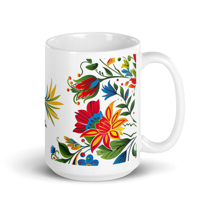 Cinthia Exclusive Name Art Piece Home Office Work Coffee Mug Mexican Spanish Pride Gift Cup One-Of-A-Kind Calligraphy White Glossy Mug | C4 Mexicada 15 oz