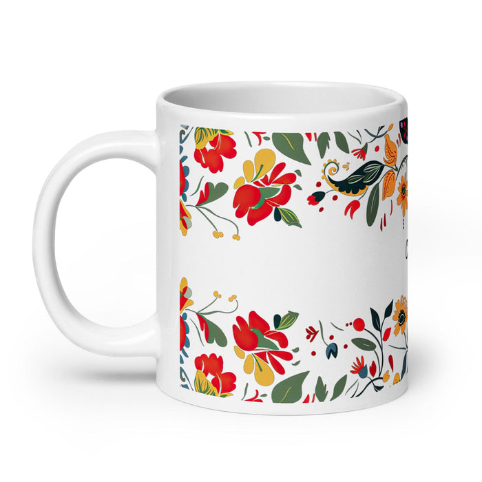 Cinthia Exclusive Name Art Piece Home Office Work Coffee Mug Mexican Spanish Pride Gift Cup One-Of-A-Kind Calligraphy White Glossy Mug | C5 Mexicada