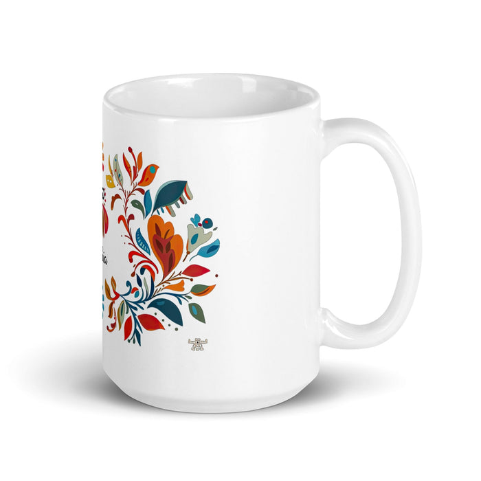 Cinthia Exclusive Name Art Piece Home Office Work Coffee Mug Mexican Spanish Pride Gift Cup One-Of-A-Kind Calligraphy White Glossy Mug | C9 Mexicada 15 oz