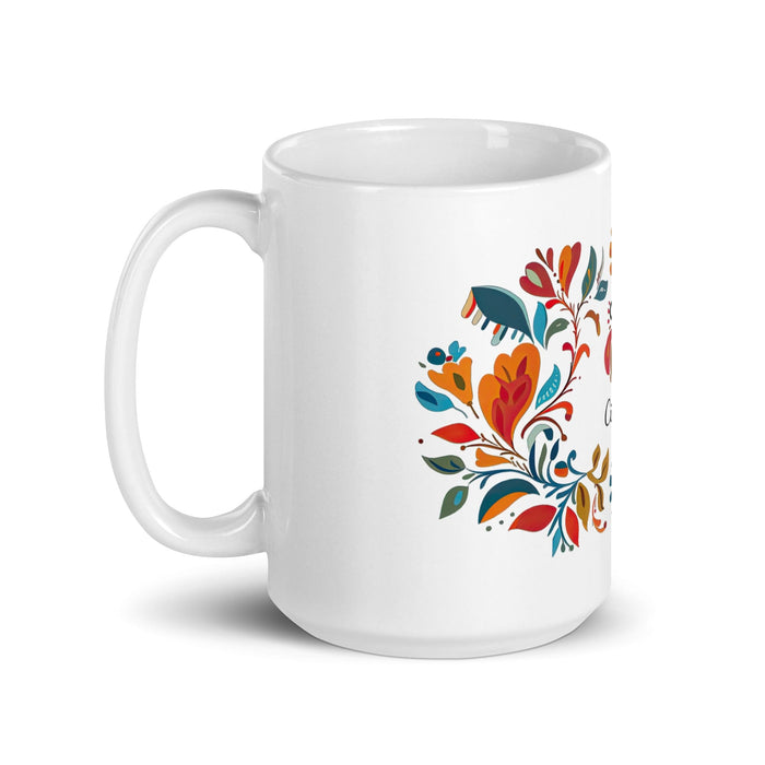 Cinthia Exclusive Name Art Piece Home Office Work Coffee Mug Mexican Spanish Pride Gift Cup One-Of-A-Kind Calligraphy White Glossy Mug | C9 Mexicada