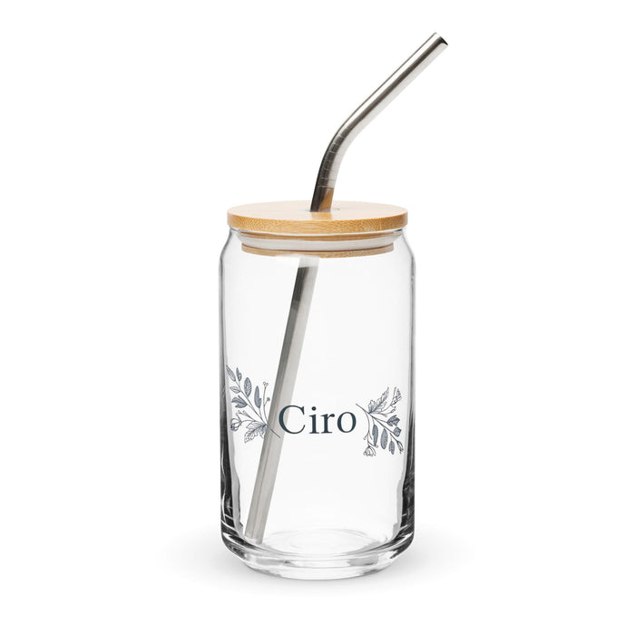 Ciro Exclusive Name Art Piece Can-Shaped Glass Home Office Work Mexican Spanish Pride Gift Cup One-Of-A-Kind Calligraphy Glass | C1 Mexicada 16 oz With Lid & Straw