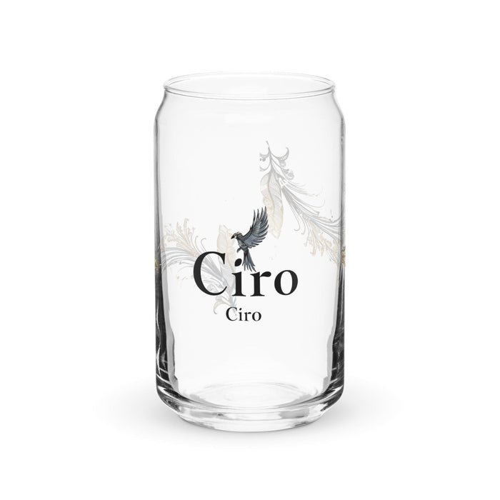 Ciro Exclusive Name Art Piece Can-Shaped Glass Home Office Work Mexican Spanish Pride Gift Cup One-Of-A-Kind Calligraphy Glass | C10 Mexicada 16 oz