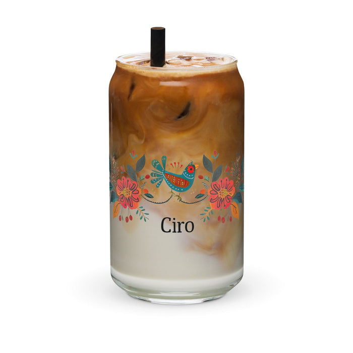 Ciro Exclusive Name Art Piece Can-Shaped Glass Home Office Work Mexican Spanish Pride Gift Cup One-Of-A-Kind Calligraphy Glass | C11 Mexicada